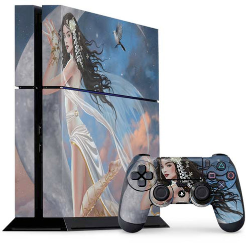 Fairy on Moon with Birds by Nene Thomas PlayStation PS4 Skins